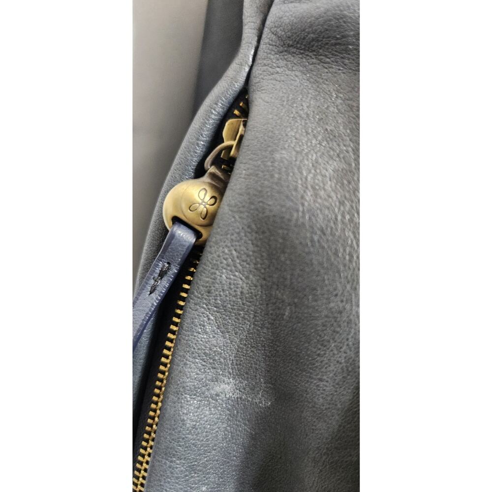 HOBO Charcoal Gray Leather Slouchy Shoulder Bag Tote Oversized Clean Interior - Picture 4 of 7
